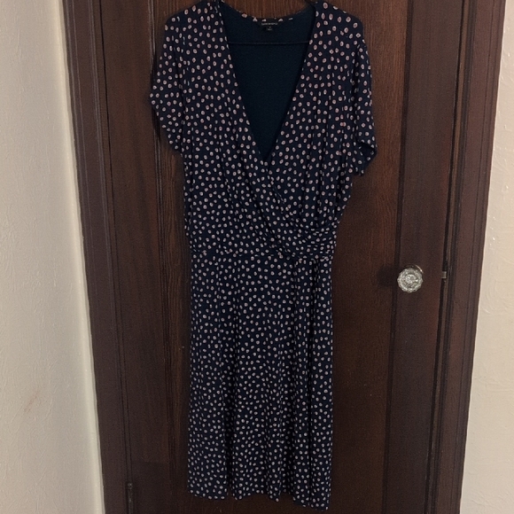 Lands' End Blue Knit Short Sleeve Dress Size XL - Picture 1 of 6